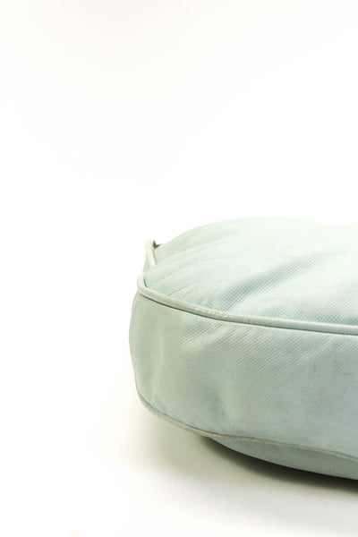 Bottega Veneta Vintage Womens Leather Button Closure Shoulder Handbag Sky Blue