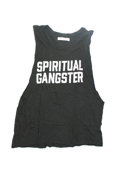 Spiritual Gangster Stateside Wildfox Womens Black Graphic Top Size M XS lot 3