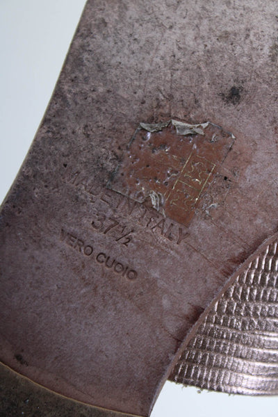 Joie Womens Embossed Leather Metallic Flip Flops Sandals Brown Size 37.5 7.5