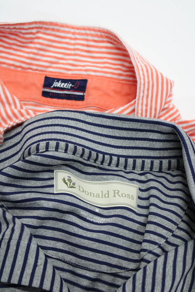 Johnnie-o Donald Ross Mens Polo Shirts Pink Size M L Lot 2