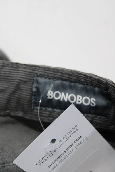 Bonobos Mens Corduroy Mid Rise Zip Up Straight Leg Pants Gray Size 32/32
