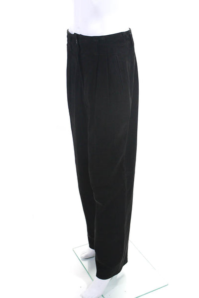 Dart By Sibylle Lyn Women's Suede High Rise Straight Leg Trousers Black Size 8