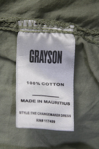 Grayson Womens Long Sleeve Woven Drop Waist Shirt Dress Light Green Size 5
