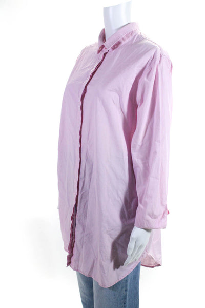 Boden Womens Long Sleeve Hidden Placket Button Up Shirt Blouse Pink Size 14