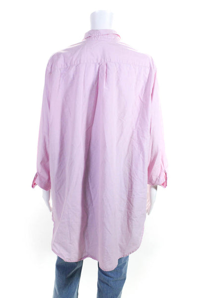 Boden Womens Long Sleeve Hidden Placket Button Up Shirt Blouse Pink Size 14