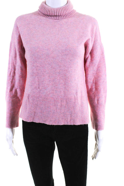 J Crew Womens Turtleneck Oversize Pullover Boxy Sweater Pink Size XXS