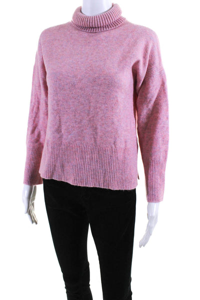 J Crew Womens Turtleneck Oversize Pullover Boxy Sweater Pink Size XXS