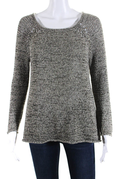 Soft Joie Womens Woven Pullover Sweater Black Cotton Size Extra Small