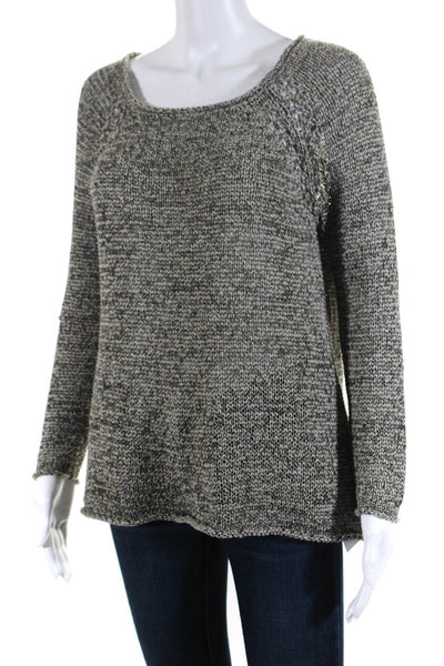 Soft Joie Womens Woven Pullover Sweater Black Cotton Size Extra Small