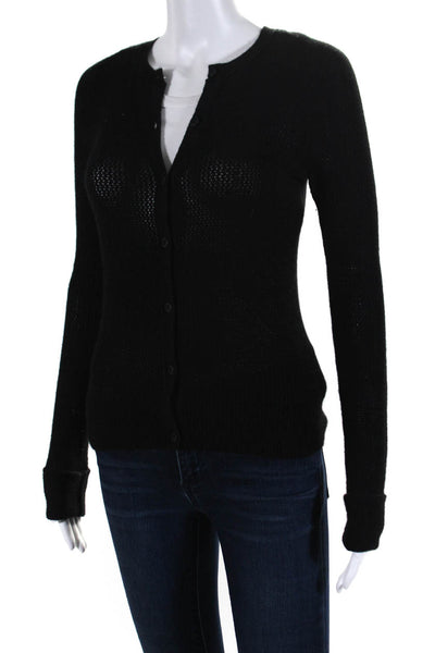 Inhabit Womens Cashemere Button Down Cardigan Sweater Black Size Petite