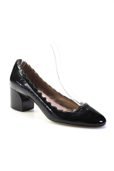Chloe Womens Patent Leather Slide On Pumps Black Size 35.5 5.5