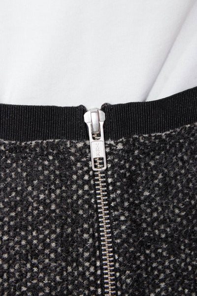 Etoile Isabel Marant Womens Wool Woven Unlined Short A-Line Skirt Black Size 1