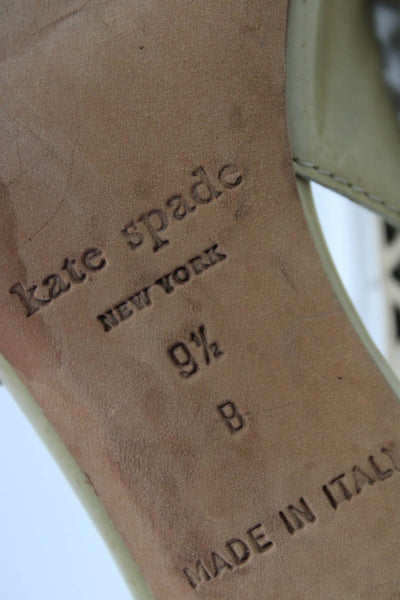 Kate Spade New York Womens Patent Leather Slingbacks Pumps Beige Size 9.5 B