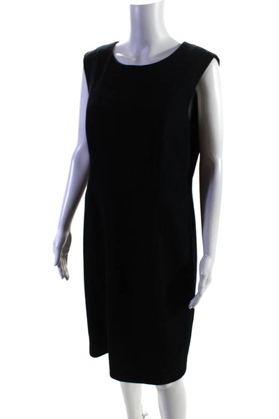 Hobbs London Womens Twill Sleeveless Knee Length Sheath Dress Navy Blue Size 8