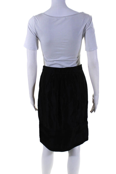 Burberry Women's Zip Closure A-Line Midi Skirt Black Size 2