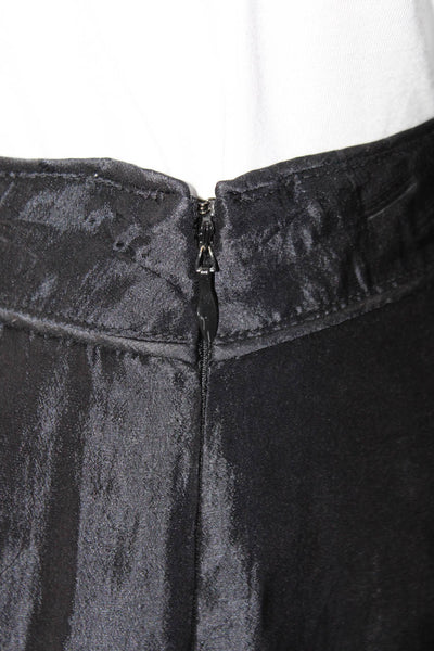 Burberry Women's Zip Closure A-Line Midi Skirt Black Size 2