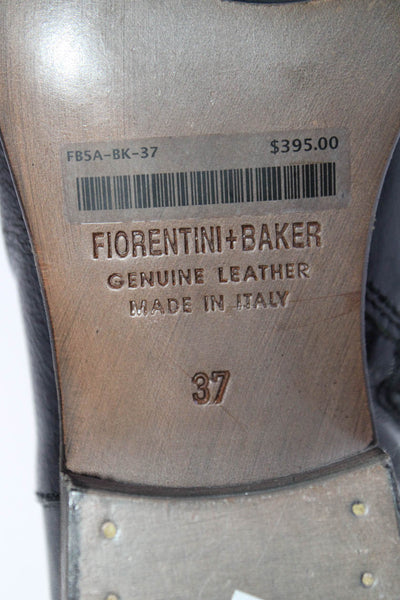 FIORENTINI + BAKER Women's Round Toe Zip Side Ankle Boot Black Size 7