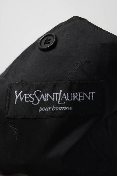 Yves Saint Laurent Men's Long Sleeves Line Three Button Jacket Black Size 48