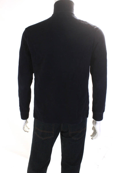 Polo Ralph Lauren Mens Half Zipper Turtleneck Sweater Blue Cotton Size Small