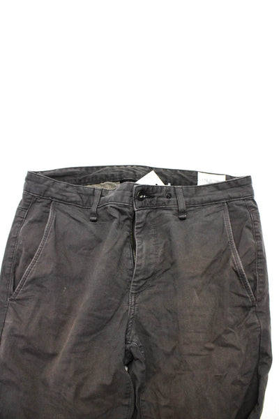 Rag & Bone Mens Flat Front Stretch Slim Straight Khaki Pants Dark Gray Size 34