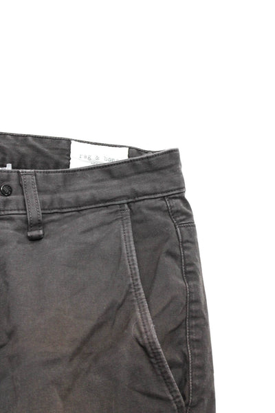 Rag & Bone Mens Flat Front Stretch Slim Straight Khaki Pants Dark Gray Size 34