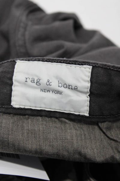 Rag & Bone Mens Flat Front Stretch Slim Straight Khaki Pants Dark Gray Size 34
