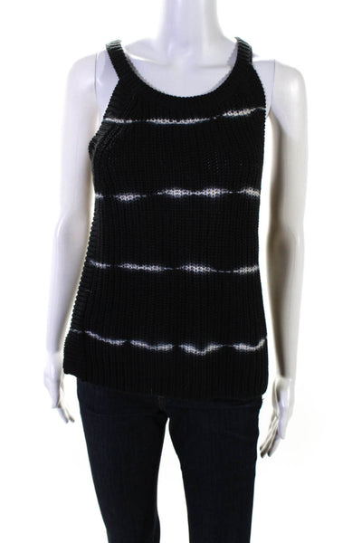 Cotton By Autumn Cashmere Women's Round Neck Sleeveless Sweater Black Size XS