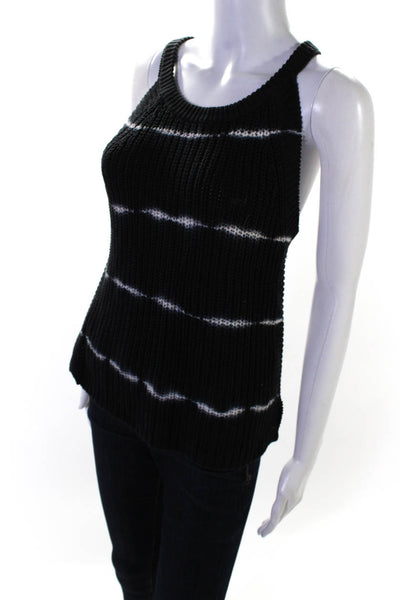 Cotton By Autumn Cashmere Women's Round Neck Sleeveless Sweater Black Size XS