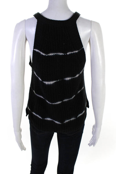 Cotton By Autumn Cashmere Women's Round Neck Sleeveless Sweater Black Size XS