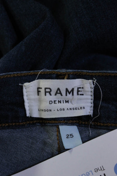 Frame Women's Medium Wash Split Hem High Rise Skinny Jeans Blue Size 25