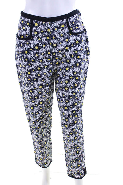 Lily Pulitzer Women's Cotton Floral Print Straight Leg Pants Blue Size 6