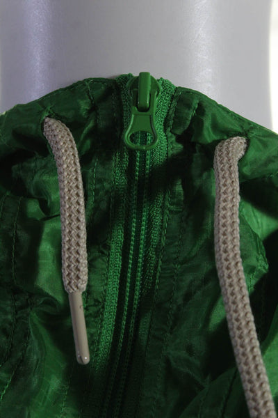 OOF Wear Mens Lightweight Half Zip Packable Hooded Pullover Jacket Green Medium
