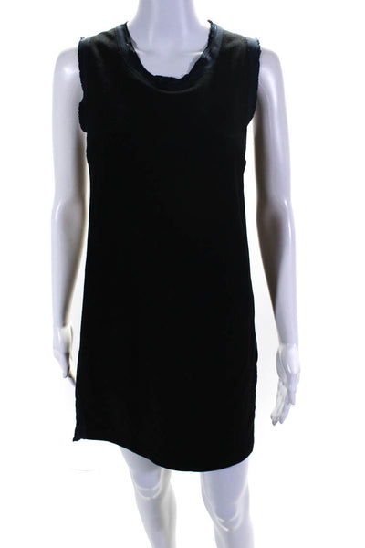 J Crew Womens Wool Silk Trim Sleeveless Knee Length Sheath Dress Black Size 6