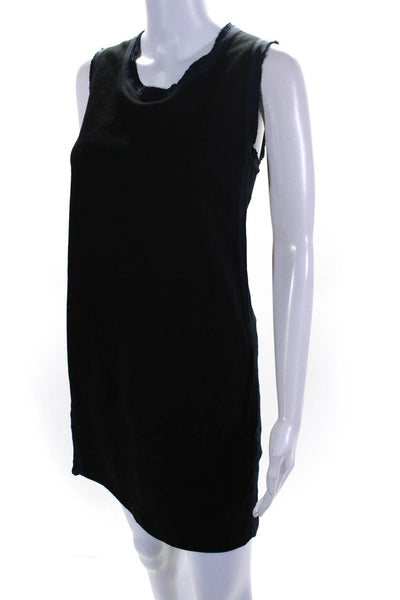 J Crew Womens Wool Silk Trim Sleeveless Knee Length Sheath Dress Black Size 6