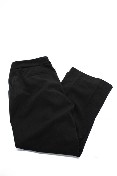 Calvin Klein Womens Wool Pleated Front Low-Rise Dress Trousers Black Size 4