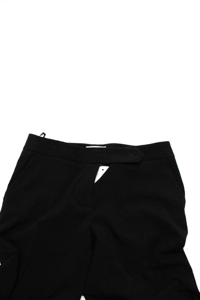 Calvin Klein Womens Wool Pleated Front Low-Rise Dress Trousers Black Size 4