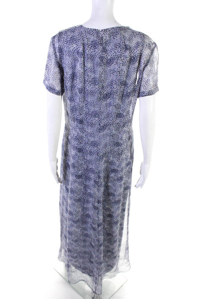 Spenser Jeremy Womens Silk Chiffon Abstract Print Cardigan Dress Set Blue Size 6