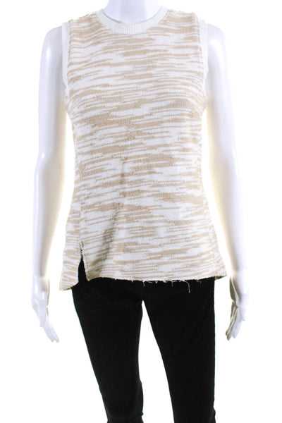 Derek Lam Womens Cotton Blend Round Neck Sleeveless High-Low Blouse Top Size 2