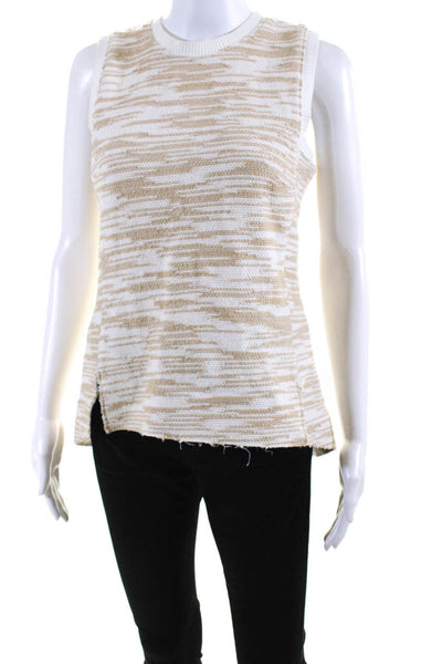 Derek Lam Womens Cotton Blend Round Neck Sleeveless High-Low Blouse Top Size 2