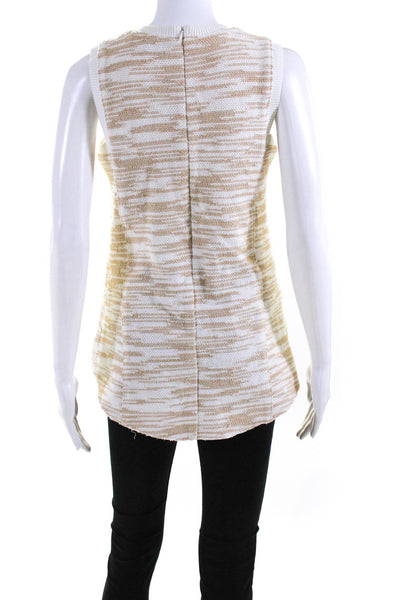 Derek Lam Womens Cotton Blend Round Neck Sleeveless High-Low Blouse Top Size 2