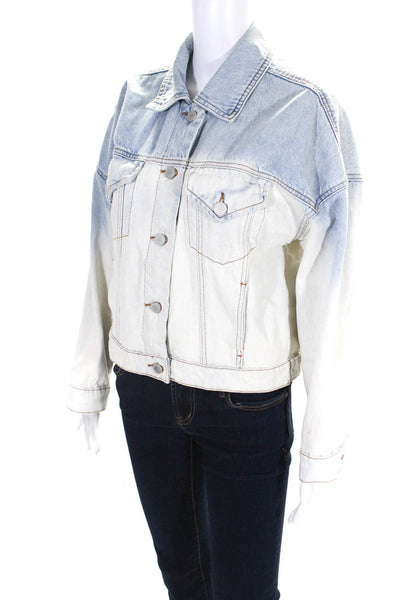 Blank NYC Women's Long Sleeves Light Wash Button Up Jean Jacket Size S
