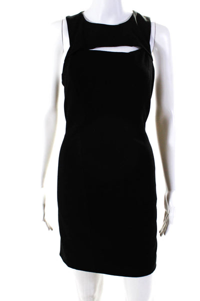 Rebecca Minkoff Womens Woven Sleeveless Round Neck Sheath Dress Black Size 4