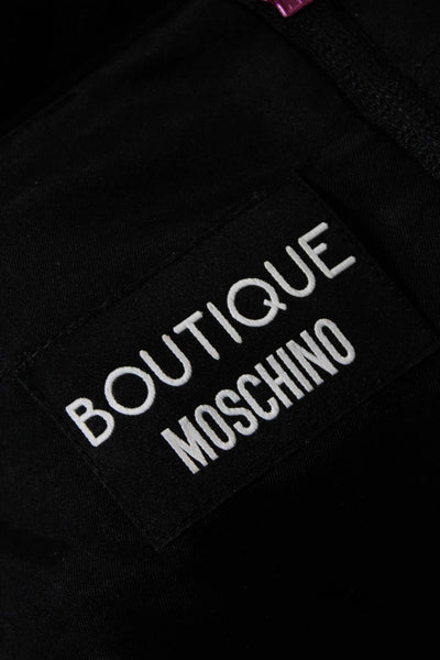 Boutique Moschino Womens Knit V-Neck Long Sleeve Long Peplum Dress Black Size 14