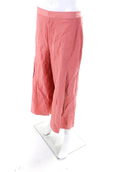 Club Monaco Womens Zipper Fly High Rise Wide Leg Trouser Pants Pink Size 8