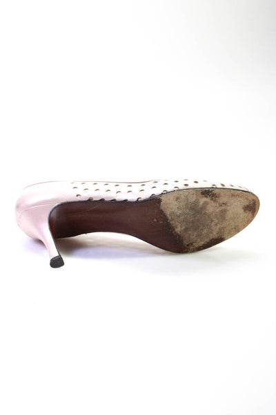 Stuart Weitzman Womens Textured Spot Peep Toe Stiletto Heels Pumps Pink Size 9
