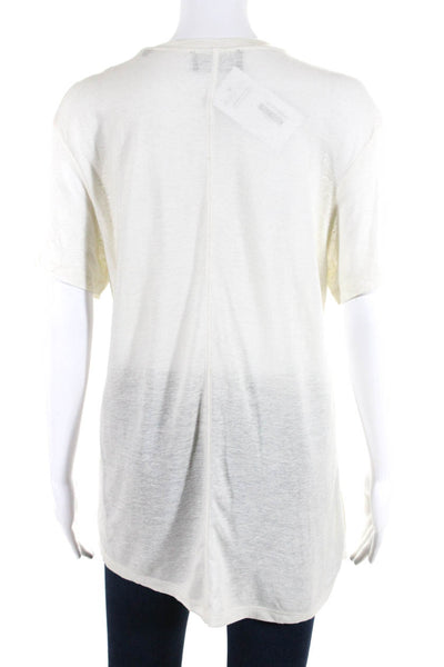 The Kooples Women's Crewneck Short Sleeves Embellish Blouse Cream Size S