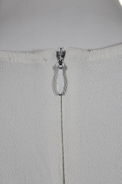 Sandro Women's Short Sleeve Lace Trim Cropped Blouse White Size 1