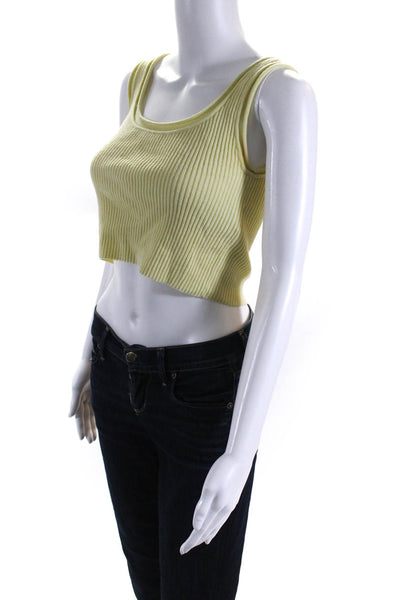 3.1 Phillip Lim Women's Wool Cropped Sleeveless Tank Top Yellow Size S