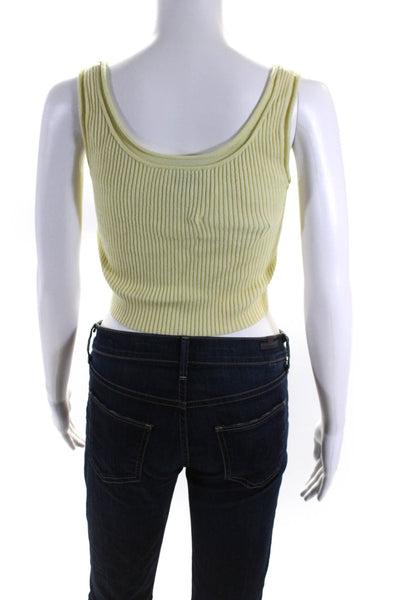 3.1 Phillip Lim Women's Wool Cropped Sleeveless Tank Top Yellow Size S