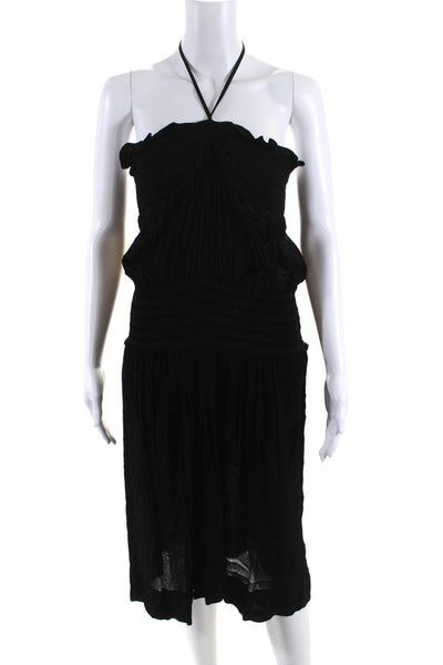 Isabel Marant Etoile Womens Tied Strappy Halter Blouson Dress Black Size 40
